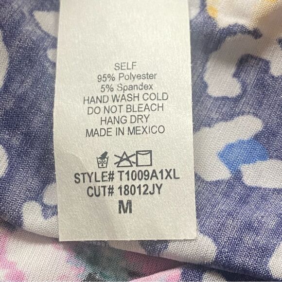 White Birch Blue/Floral Design Body Suit Size Medium - Picture 4 of 10